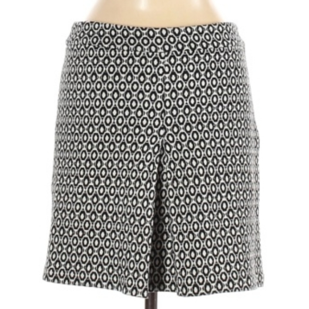 Trulli Side Zip Black Cream Print Skirt 6 - Picture 1 of 6